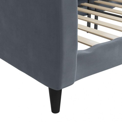 Daybed 90x200 cm i velour - mørkegrå sovesofa
