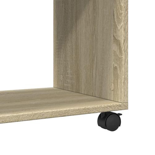 Sidebord med hjul 70x35x60 cm konstrueret træ sonoma-eg