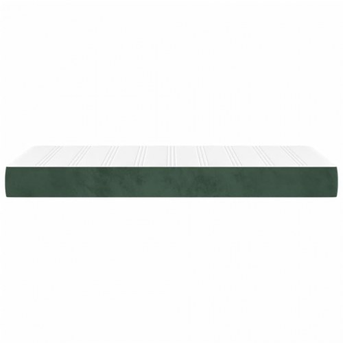 Springmadras med pocketfjedre - medium 100×220×20 cm, fløjl mørkegrøn