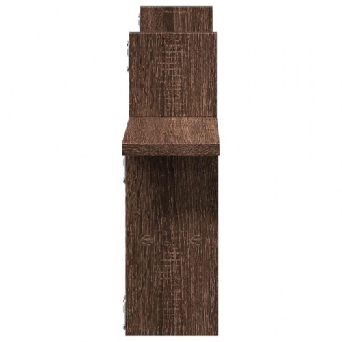 Væghylder 2 stk. - 38 × 12 × 38 cm i konstrueret træ, brun egetræsfarve