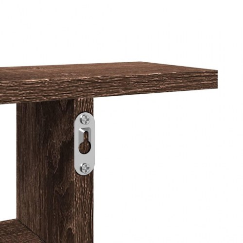 Væghylder 2 stk. - 38 × 12 × 38 cm i konstrueret træ, brun egetræsfarve