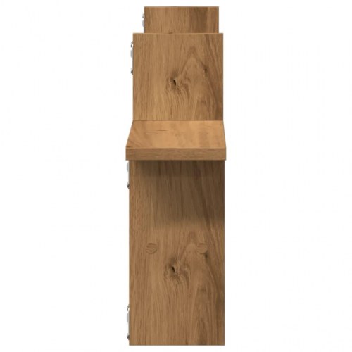 Væghylder 2 stk. - 38 × 12 × 38 cm i egetræsfarvet konstrueret træ