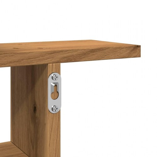 Væghylder 2 stk. - 38 × 12 × 38 cm i egetræsfarvet konstrueret træ