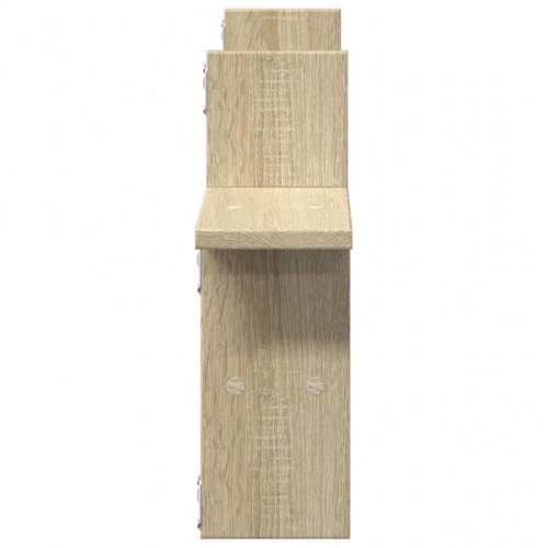 Væghængte hylder - 2 stk. 38×12×38 cm i konstrueret træ, sonoma-eg