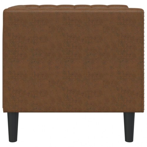 Chesterfield-sofastol i imiteret ruskind - brun