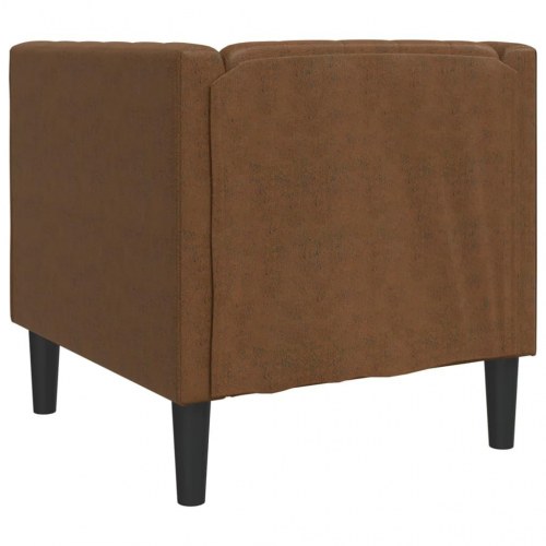 Chesterfield-sofastol i imiteret ruskind - brun