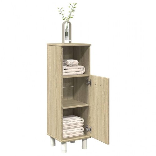 Badeværelsesskab 30,5×30×95 cm i konstrueret træ - sonoma-eg