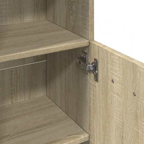 Badeværelsesskab 30,5×30×95 cm i konstrueret træ - sonoma-eg