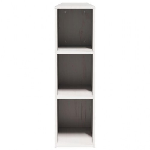 Sengegavl med opbevaring 180 cm massivt fyrretræ hvid