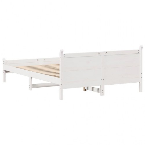 Sengeramme 120 x 200 cm i massivt fyrretræ - hvid