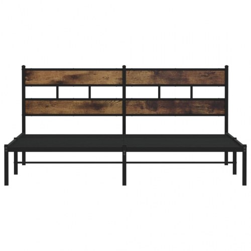Sengeramme uden madras 200x200 cm metal røget egetræsfarve