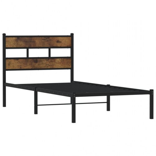 Sengeramme 100 x 200 cm uden madras - sort/røget egetræsfarve