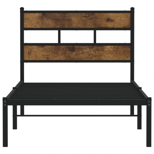 Sengeramme 100 x 200 cm uden madras - sort/røget egetræsfarve