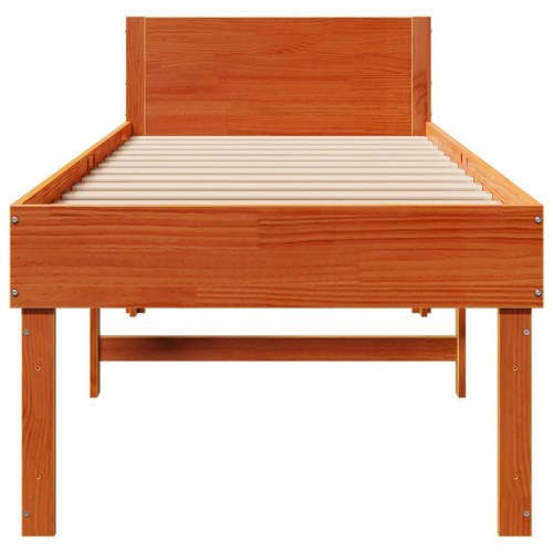 Sengeramme uden madras 90x200 cm massivt fyrretræ gyldenbrun