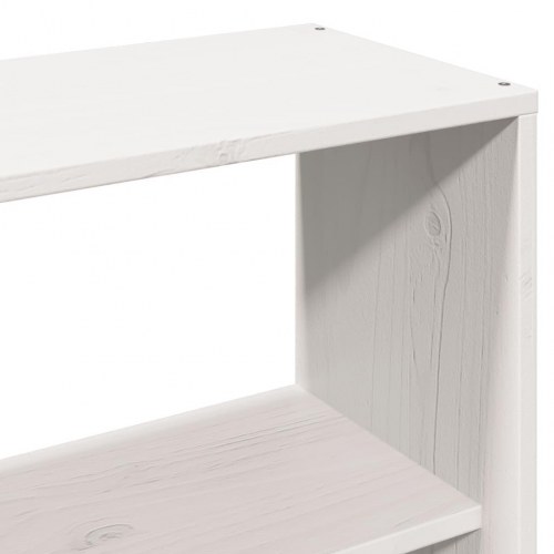 Sengegavl med opbevaring 140 cm - massivt fyrretræ, hvid
