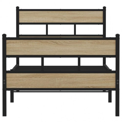Sengeramme uden madras 100 x 190 cm - sort/sonoma-eg