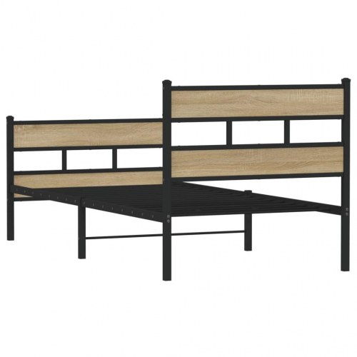 Sengeramme uden madras 100 x 190 cm - sort/sonoma-eg