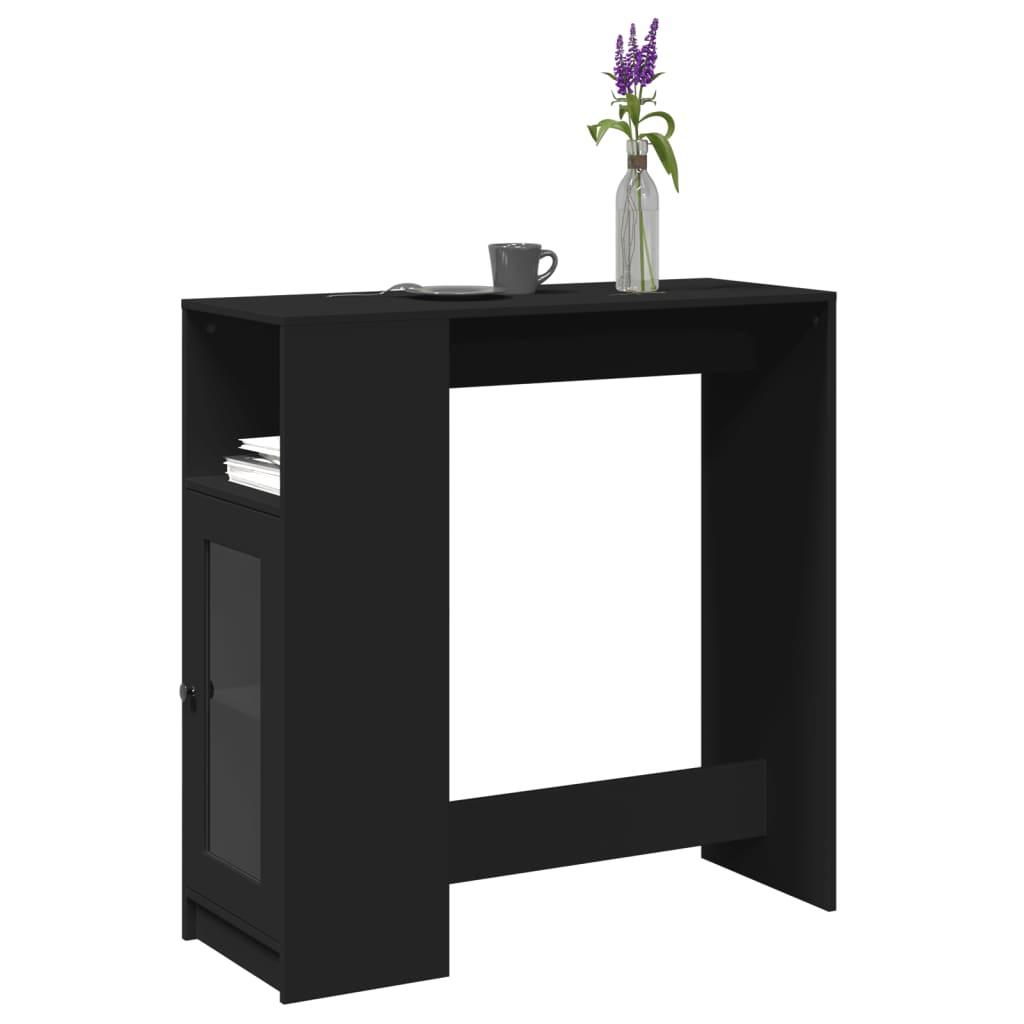 Barbord Med Stativer 101x40x103 Konstrueret Træ Sort