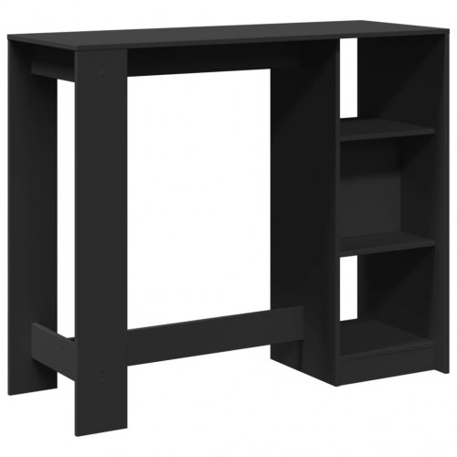 Barbord med 4 opbevaringsrum - sort, 124 x 46 x 103,5 cm