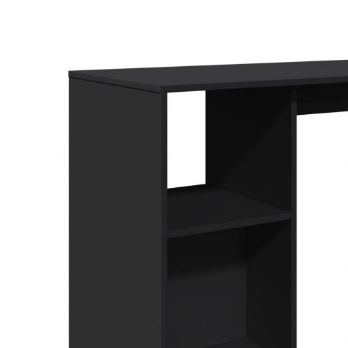 Barbord med 4 opbevaringsrum - sort, 124 x 46 x 103,5 cm