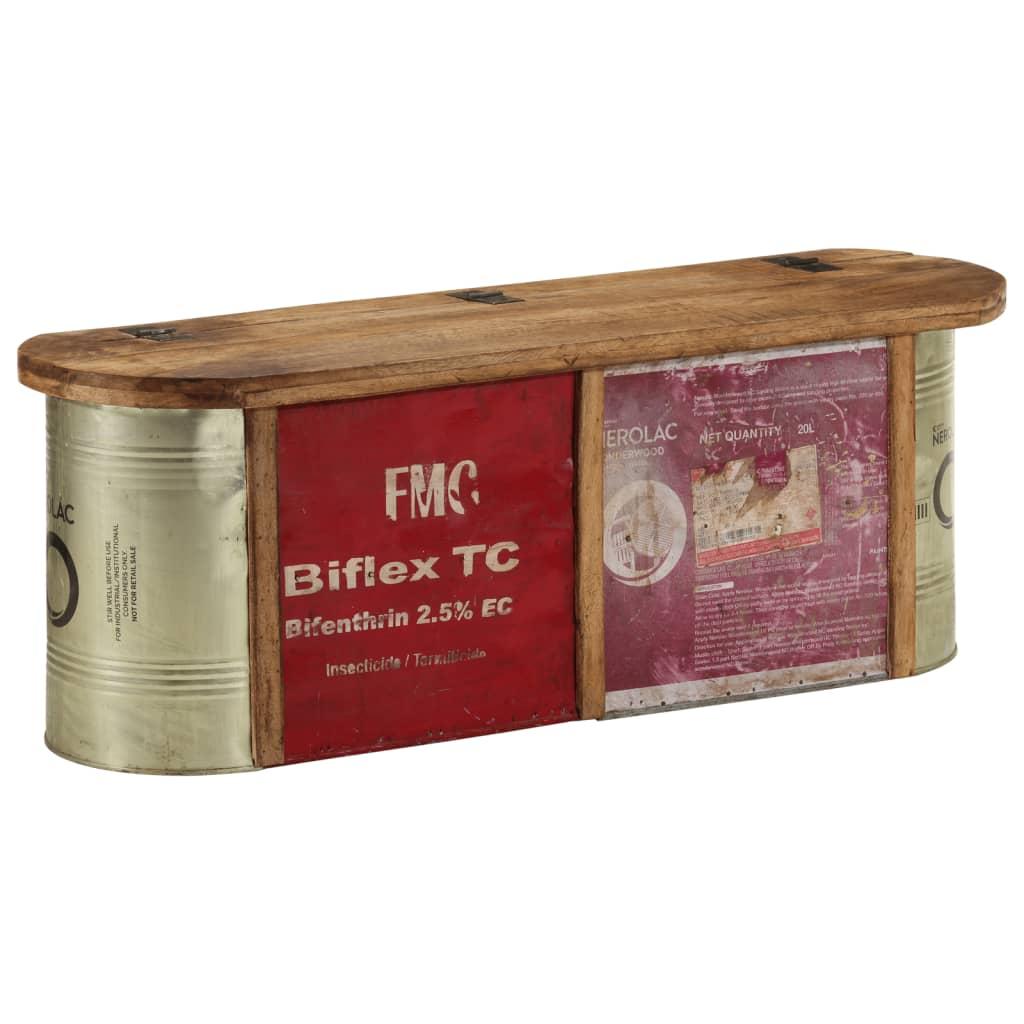 Opbevaringsbænk/skænk 120x30x40 cm massivt genbrugstræ