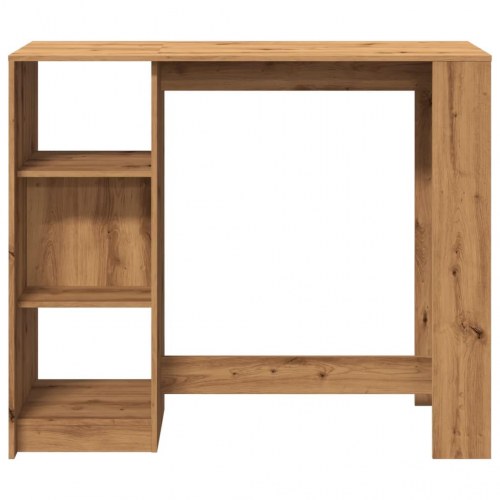 Barbord med hylde 124 x 46 x 103,5 cm - egetræslook