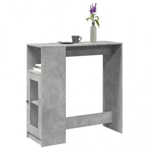 Barbord med opbevaring 101 x 40 x 103,5 cm - betongrå