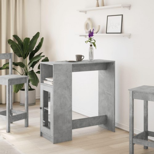 Barbord med opbevaring 101 x 40 x 103,5 cm - betongrå