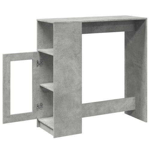 Barbord med opbevaring 101 x 40 x 103,5 cm - betongrå