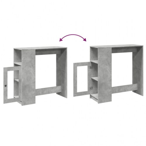 Barbord med opbevaring 101 x 40 x 103,5 cm - betongrå