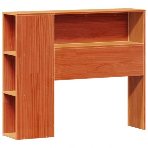 Seng med reol uden madras 75x190 cm massivt fyrretræ gyldenbrun