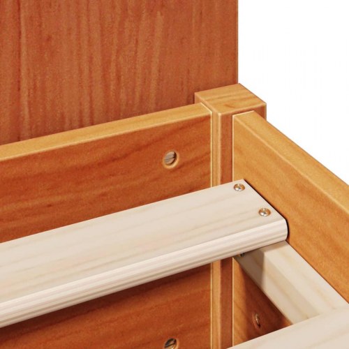 Seng med reol uden madras 75x190 cm massivt fyrretræ gyldenbrun