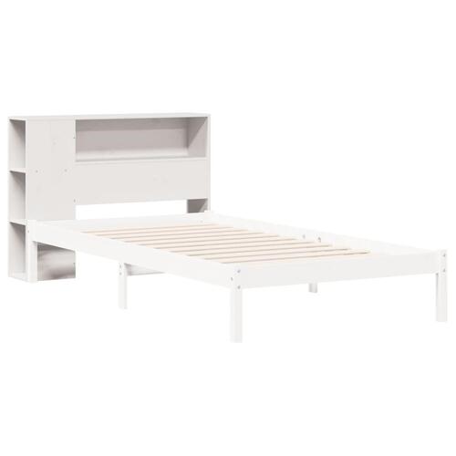 Sengegavl med opbevaring 75 cm massivt fyrretræ hvid