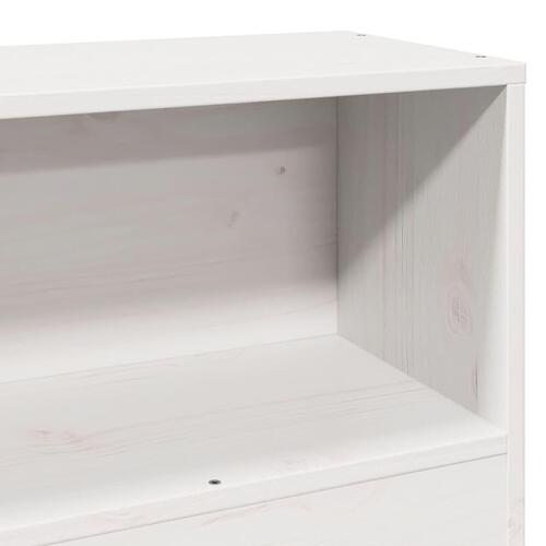 Sengegavl med opbevaring 75 cm massivt fyrretræ hvid