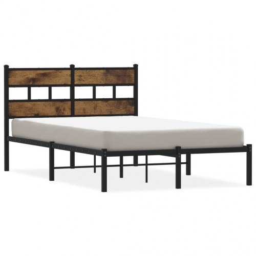 Sengeramme uden madras 120 x 190 cm - sort/røget egetræsfarve