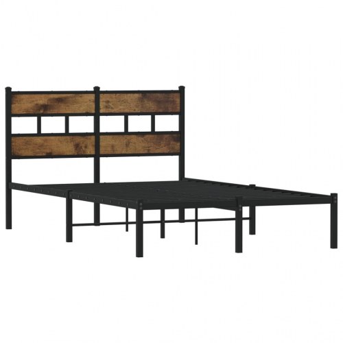 Sengeramme uden madras 120 x 190 cm - sort/røget egetræsfarve