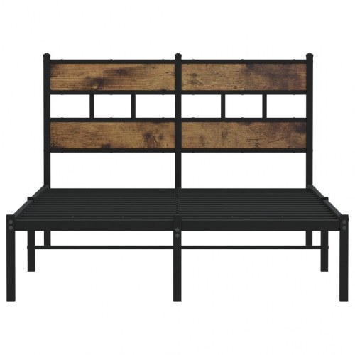 Sengeramme uden madras 120 x 190 cm - sort/røget egetræsfarve