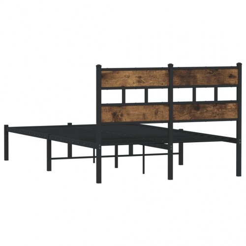 Sengeramme uden madras 120 x 190 cm - sort/røget egetræsfarve