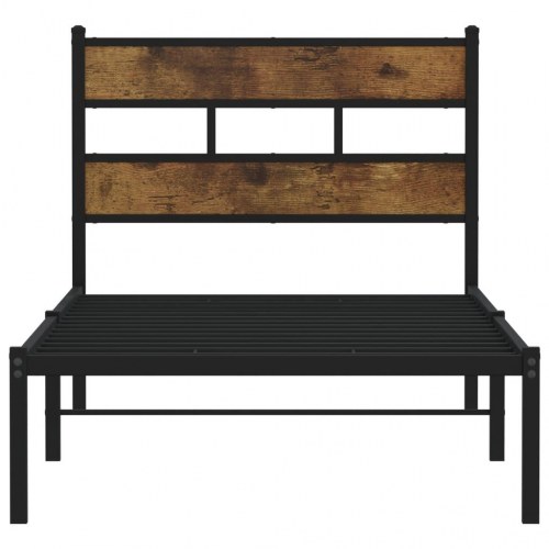 Sengeramme 80x200 cm uden madras - sort/røget egetræsfarve