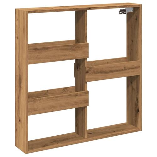Vægskab 80x15x80 cm konstrueret træ egetræslook