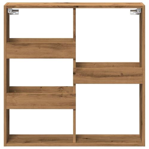 Vægskab 80x15x80 cm konstrueret træ egetræslook