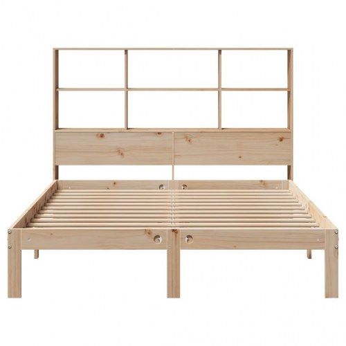 Seng med reol uden madras 120x200 cm massivt fyrretræ