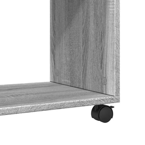 Sidebord med hjul 70x35x60 cm konstrueret træ grå sonoma-eg