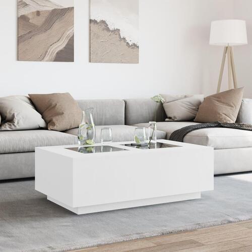Sofabord med Infinity LED-lys 116x69x40 cm hvid