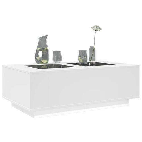 Sofabord med Infinity LED-lys 116x69x40 cm hvid