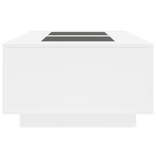 Sofabord med Infinity LED-lys 116x69x40 cm hvid
