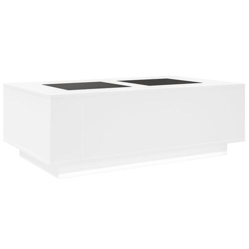 Sofabord med Infinity LED-lys 116x69x40 cm hvid