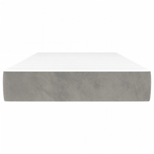 Springmadras med pocketfjedre - medium 100×220×20 cm, fløjl lysegrå