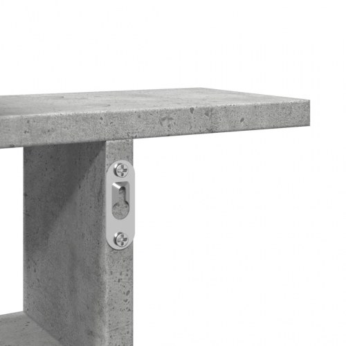 Væghylder 2 stk. 38×12×38 cm i konstrueret træ - betongrå