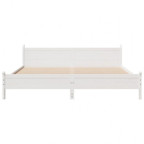Sengeramme 200 x 200 cm i massivt fyrretræ - hvid